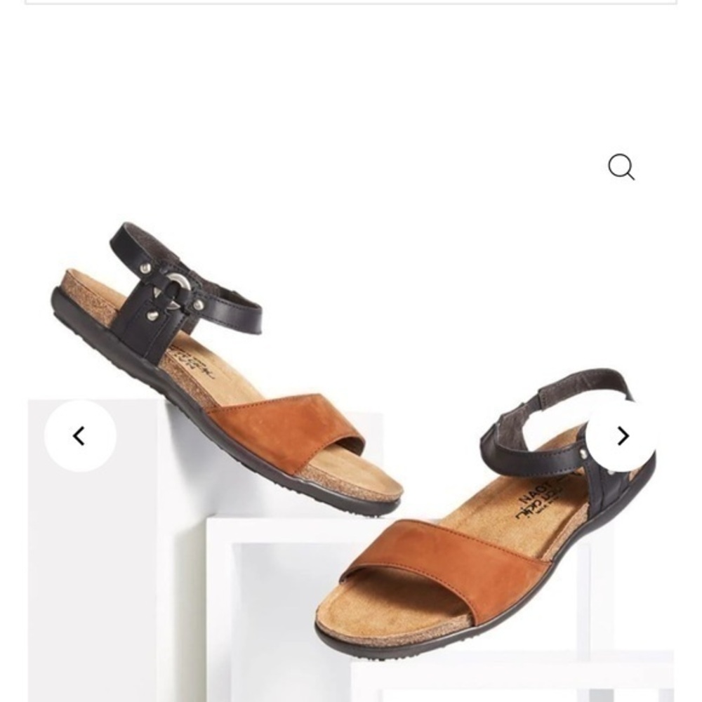 SABRINA SANDAL size 8 NAOT black /Hawaiian brown